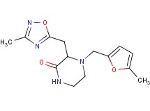 4-[(5-methyl-2-furyl)methyl]-3-[(3-methyl-1,2,4-oxadiazol-5-yl)methyl]-2-piperazinone trifluoroacetate