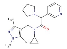 N-cyclopropyl-2-(3-pyridinyl)-2-(1-pyrrolidinyl)-N-[(1,3,5-trimethyl-1H-pyrazol-4-yl)methyl]acetamide