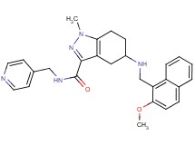 5-{[(2-methoxy-1-naphthyl)methyl]amino}-1-methyl-N-(4-pyridinylmethyl)-4,5,6,7-tetrahydro-1H-indazole-3-carboxamide