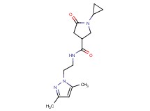 1-cyclopropyl-N-[2-(3,5-dimethyl-1H-pyrazol-1-yl)ethyl]-5-oxo-3-pyrrolidinecarboxamide