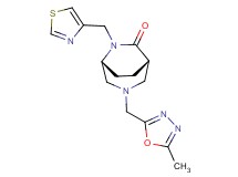 (1S*,5R*)-3-[(5-methyl-1,3,4-oxadiazol-2-yl)methyl]-6-(1,3-thiazol-4-ylmethyl)-3,6-diazabicyclo[3.2.2]nonan-7-one