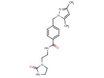 4-[(3,5-dimethyl-1H-pyrazol-1-yl)methyl]-N-[2-(2-oxo-1-imidazolidinyl)ethyl]benzamide