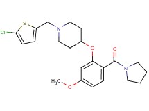 1-[(5-chloro-2-thienyl)methyl]-4-[5-methoxy-2-(1-pyrrolidinylcarbonyl)phenoxy]piperidine