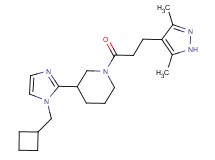 3-[1-(cyclobutylmethyl)-1H-imidazol-2-yl]-1-[3-(3,5-dimethyl-1H-pyrazol-4-yl)propanoyl]piperidine