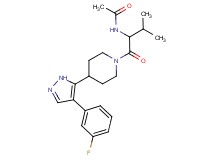 N-[1-({4-[4-(3-fluorophenyl)-1H-pyrazol-5-yl]piperidin-1-yl}carbonyl)-2-methylpropyl]acetamide