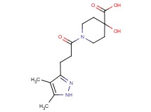 1-[3-(4,5-dimethyl-1H-pyrazol-3-yl)propanoyl]-4-hydroxypiperidine-4-carboxylic acid