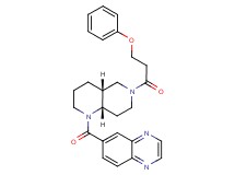 6-{[(4aR*,8aS*)-6-(3-phenoxypropanoyl)octahydro-1,6-naphthyridin-1(2H)-yl]carbonyl}quinoxaline