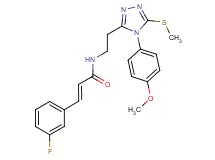 (2E)-3-(3-fluorophenyl)-N-{2-[4-(4-methoxyphenyl)-5-(methylthio)-4H-1,2,4-triazol-3-yl]ethyl}acrylamide