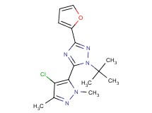 1-tert-butyl-5-(4-chloro-1,3-dimethyl-1H-pyrazol-5-yl)-3-(2-furyl)-1H-1,2,4-triazole