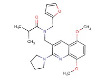 N-{[5,8-dimethoxy-2-(1-pyrrolidinyl)-3-quinolinyl]methyl}-N-(2-furylmethyl)-2-methylpropanamide