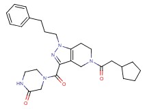 4-{[5-(cyclopentylacetyl)-1-(3-phenylpropyl)-4,5,6,7-tetrahydro-1H-pyrazolo[4,3-c]pyridin-3-yl]carbonyl}-2-piperazinone