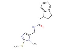 2-(2,3-dihydro-1H-inden-1-yl)-N-{[1-methyl-2-(methylthio)-1H-imidazol-5-yl]methyl}acetamide
