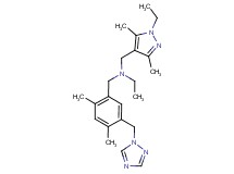 N-[2,4-dimethyl-5-(1H-1,2,4-triazol-1-ylmethyl)benzyl]-N-[(1-ethyl-3,5-dimethyl-1H-pyrazol-4-yl)methyl]ethanamine