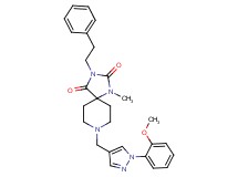 8-{[1-(2-methoxyphenyl)-1H-pyrazol-4-yl]methyl}-1-methyl-3-(2-phenylethyl)-1,3,8-triazaspiro[4.5]decane-2,4-dione