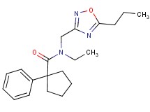 N-ethyl-1-phenyl-N-[(5-propyl-1,2,4-oxadiazol-3-yl)methyl]cyclopentanecarboxamide