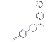 6-{4-[4-(1H-pyrazol-3-yl)benzoyl]-1-piperazinyl}nicotinonitrile