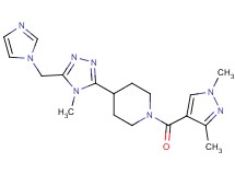 1-[(1,3-dimethyl-1H-pyrazol-4-yl)carbonyl]-4-[5-(1H-imidazol-1-ylmethyl)-4-methyl-4H-1,2,4-triazol-3-yl]piperidine