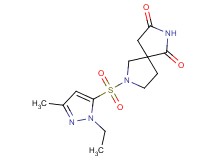 7-[(1-ethyl-3-methyl-1H-pyrazol-5-yl)sulfonyl]-2,7-diazaspiro[4.4]nonane-1,3-dione