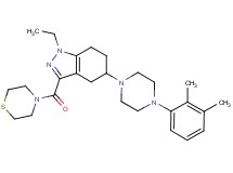 5-[4-(2,3-dimethylphenyl)-1-piperazinyl]-1-ethyl-3-(4-thiomorpholinylcarbonyl)-4,5,6,7-tetrahydro-1H-indazole