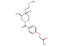 2-(4-{[(3R*,4R*)-4-hydroxy-4-(2-methoxyethyl)-3-methyl-1-piperidinyl]carbonyl}phenoxy)acetamide