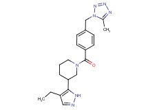 3-(4-ethyl-1H-pyrazol-5-yl)-1-{4-[(5-methyl-1H-tetrazol-1-yl)methyl]benzoyl}piperidine
