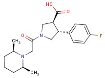 (3S*,4R*)-1-{[(2R*,6S*)-2,6-dimethylpiperidin-1-yl]acetyl}-4-(4-fluorophenyl)pyrrolidine-3-carboxylic acid