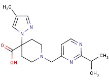 1-[(2-isopropylpyrimidin-4-yl)methyl]-4-(4-methyl-1H-pyrazol-1-yl)piperidine-4-carboxylic acid