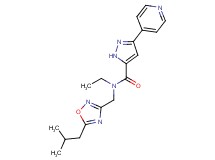 N-ethyl-N-[(5-isobutyl-1,2,4-oxadiazol-3-yl)methyl]-3-pyridin-4-yl-1H-pyrazole-5-carboxamide