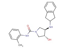 (3R*,4R*)-3-(2,3-dihydro-1H-inden-2-ylamino)-4-hydroxy-N-(2-methylphenyl)-1-pyrrolidinecarboxamide