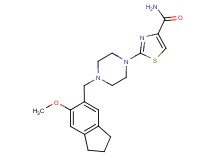 2-{4-[(6-methoxy-2,3-dihydro-1H-inden-5-yl)methyl]piperazin-1-yl}-1,3-thiazole-4-carboxamide