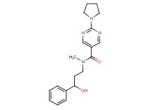 N-(3-hydroxy-3-phenylpropyl)-N-methyl-2-pyrrolidin-1-ylpyrimidine-5-carboxamide