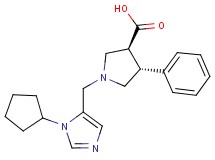 (3S*,4R*)-1-[(1-cyclopentyl-1H-imidazol-5-yl)methyl]-4-phenylpyrrolidine-3-carboxylic acid