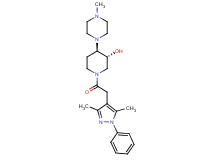 (3R*,4R*)-1-[(3,5-dimethyl-1-phenyl-1H-pyrazol-4-yl)acetyl]-4-(4-methyl-1-piperazinyl)-3-piperidinol