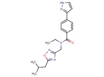 N-ethyl-N-[(5-isobutyl-1,2,4-oxadiazol-3-yl)methyl]-4-(1H-pyrazol-3-yl)benzamide