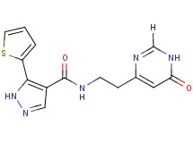 N-[2-(6-oxo-1,6-dihydropyrimidin-4-yl)ethyl]-5-(2-thienyl)-1H-pyrazole-4-carboxamide