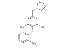 2-[2,6-dimethyl-4-(pyrrolidin-1-ylmethyl)phenoxy]nicotinonitrile
