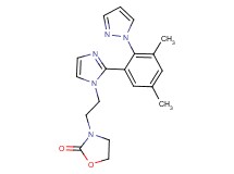 3-(2-{2-[3,5-dimethyl-2-(1H-pyrazol-1-yl)phenyl]-1H-imidazol-1-yl}ethyl)-1,3-oxazolidin-2-one