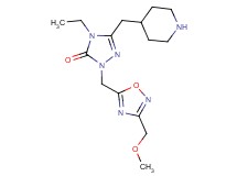 4-ethyl-2-{[3-(methoxymethyl)-1,2,4-oxadiazol-5-yl]methyl}-5-(piperidin-4-ylmethyl)-2,4-dihydro-3H-1,2,4-triazol-3-one