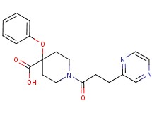 4-phenoxy-1-(3-pyrazin-2-ylpropanoyl)piperidine-4-carboxylic acid