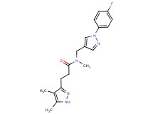 3-(4,5-dimethyl-1H-pyrazol-3-yl)-N-{[1-(4-fluorophenyl)-1H-pyrazol-4-yl]methyl}-N-methylpropanamide