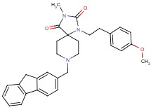 8-(9H-fluoren-2-ylmethyl)-1-[2-(4-methoxyphenyl)ethyl]-3-methyl-1,3,8-triazaspiro[4.5]decane-2,4-dione