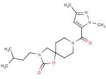 8-[(1,3-dimethyl-1H-pyrazol-5-yl)carbonyl]-3-(3-methylbutyl)-1-oxa-3,8-diazaspiro[4.5]decan-2-one