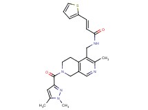 (2E)-N-({7-[(1,5-dimethyl-1H-pyrazol-3-yl)carbonyl]-3-methyl-5,6,7,8-tetrahydro-2,7-naphthyridin-4-yl}methyl)-3-(2-thienyl)acrylamide