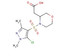 {4-[(5-chloro-1,3-dimethyl-1H-pyrazol-4-yl)sulfonyl]-3-morpholinyl}acetic acid