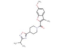 4-(3-isopropyl-1,2,4-oxadiazol-5-yl)-1-[(6-methoxy-3-methyl-1-benzofuran-2-yl)carbonyl]piperidine