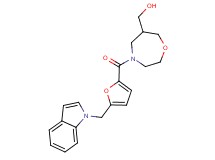 {4-[5-(1H-indol-1-ylmethyl)-2-furoyl]-1,4-oxazepan-6-yl}methanol