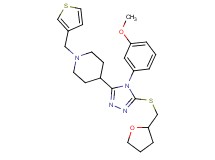 4-{4-(3-methoxyphenyl)-5-[(tetrahydro-2-furanylmethyl)thio]-4H-1,2,4-triazol-3-yl}-1-(3-thienylmethyl)piperidine