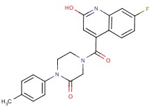 4-[(7-fluoro-2-hydroxy-4-quinolinyl)carbonyl]-1-(4-methylphenyl)-2-piperazinone