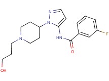 3-fluoro-N-{1-[1-(3-hydroxypropyl)piperidin-4-yl]-1H-pyrazol-5-yl}benzamide