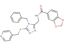 N-({4-benzyl-5-[(4-pyridinylmethyl)thio]-4H-1,2,4-triazol-3-yl}methyl)-1,3-benzodioxole-5-carboxamide